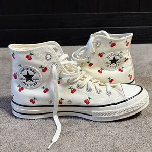 Embroidered cherry high-top Converse